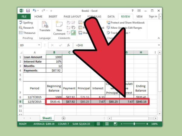 calculate student loan repayment in excel with payments