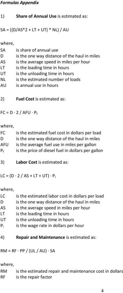 Ooida Cost Per Mile Spreadsheet With Grain Hauling Cost Calculator Instructions  Pdf