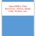 Openoffice Spreadsheet Recovery Within Openoffice Recovery Software: Math, Calc, Impress, Draw, Writer