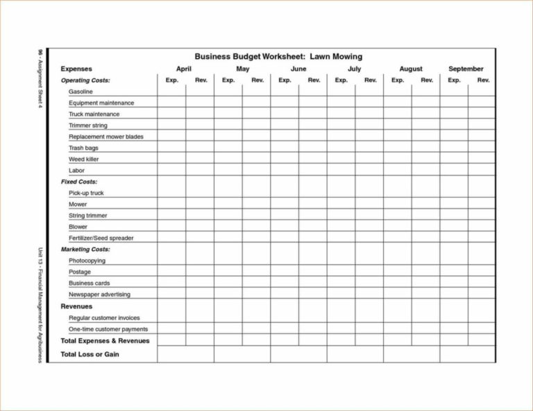 Operating Expense Spreadsheet Template throughout Business Expense ...