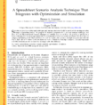 Optimization Modeling With Spreadsheets 3Rd Edition Pdf Within Pdf A Spreadsheet Scenario Analysis Technique That Integrates With