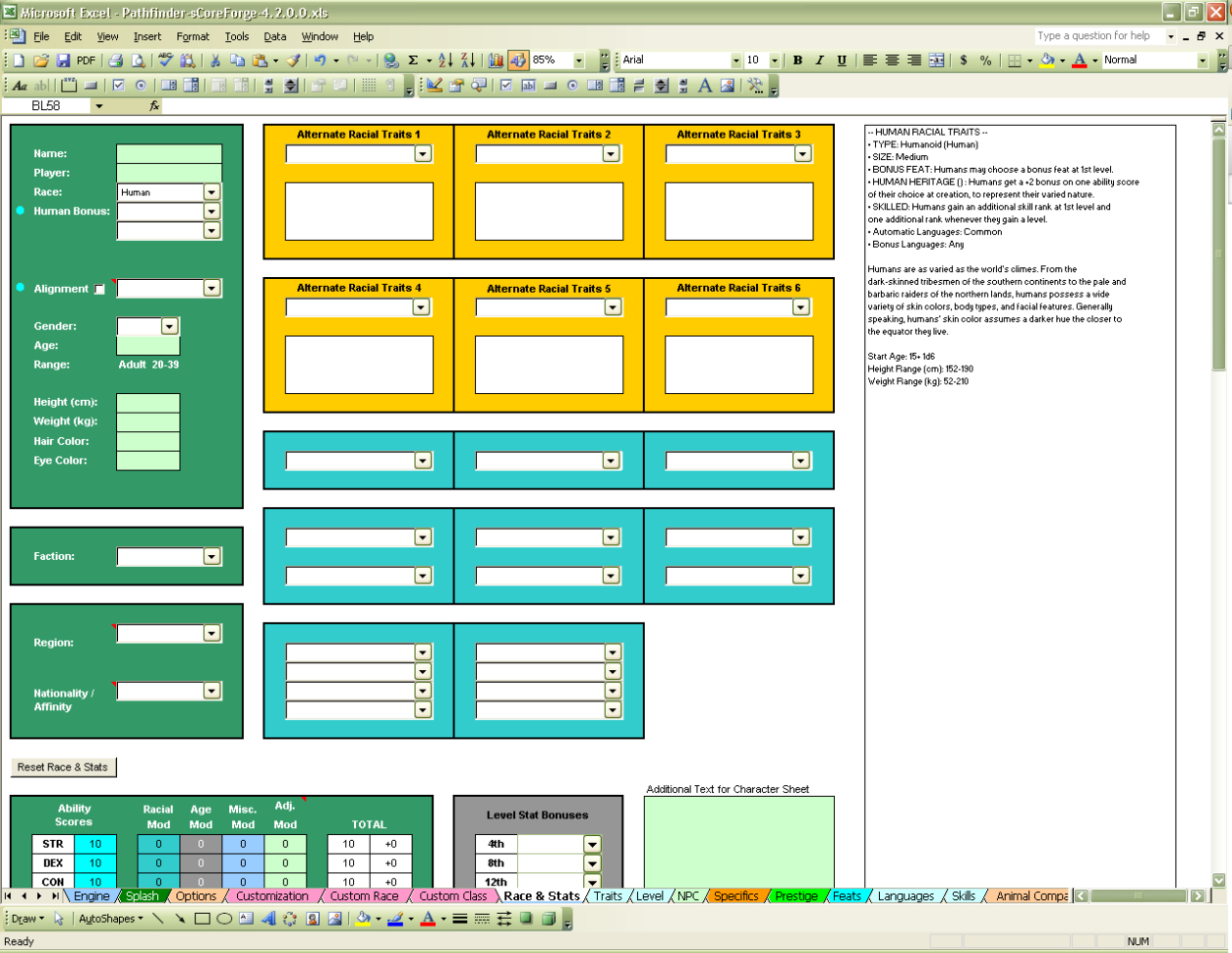 Pathfinder Downtime Spreadsheet In Nikki: Scoreforge Pathfinder Character Creator Download