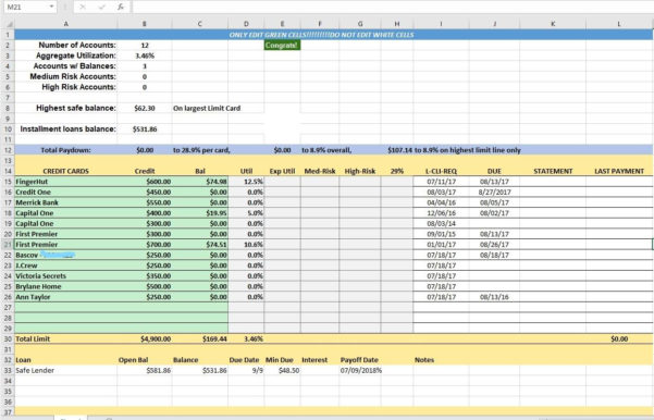 Patient Tracking Spreadsheet in Credit Card Utilization Tracking ...