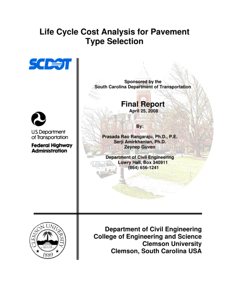 Pavement Life Cycle Cost Analysis Spreadsheet Pertaining To Pdf Life Cycle Cost Analysis For Pavement Type Selection