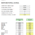 Payroll Accrual Spreadsheet Regarding The Restaurant Payroll Accrual Workbook/spreadsheet