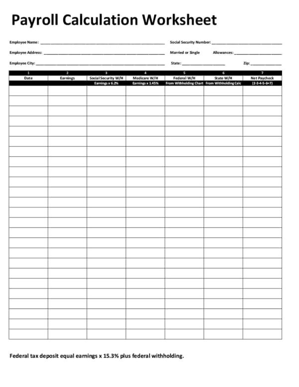 Payroll Allocation Spreadsheet for 40+ Free Payroll Templates ...