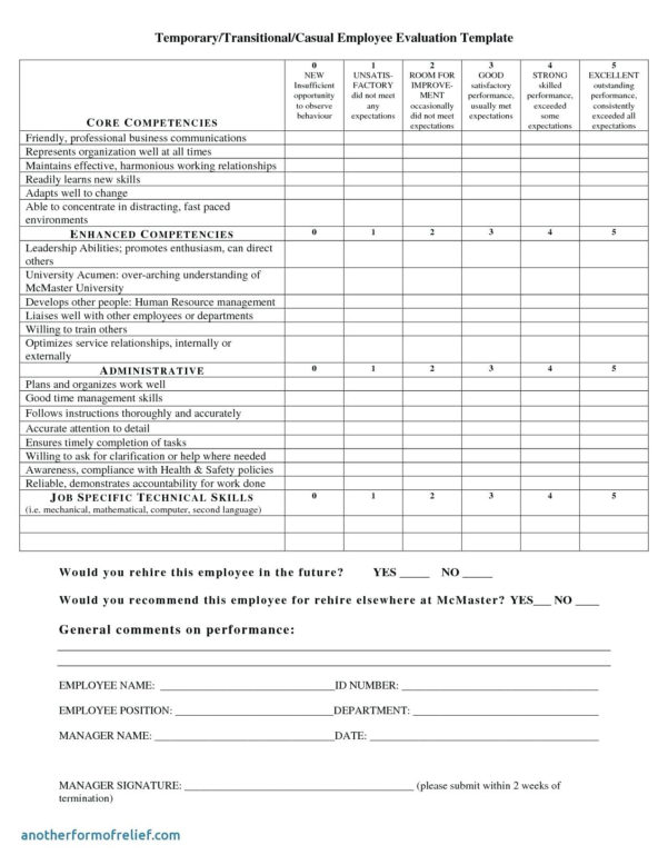 Performance Review Spreadsheet — db-excel.com