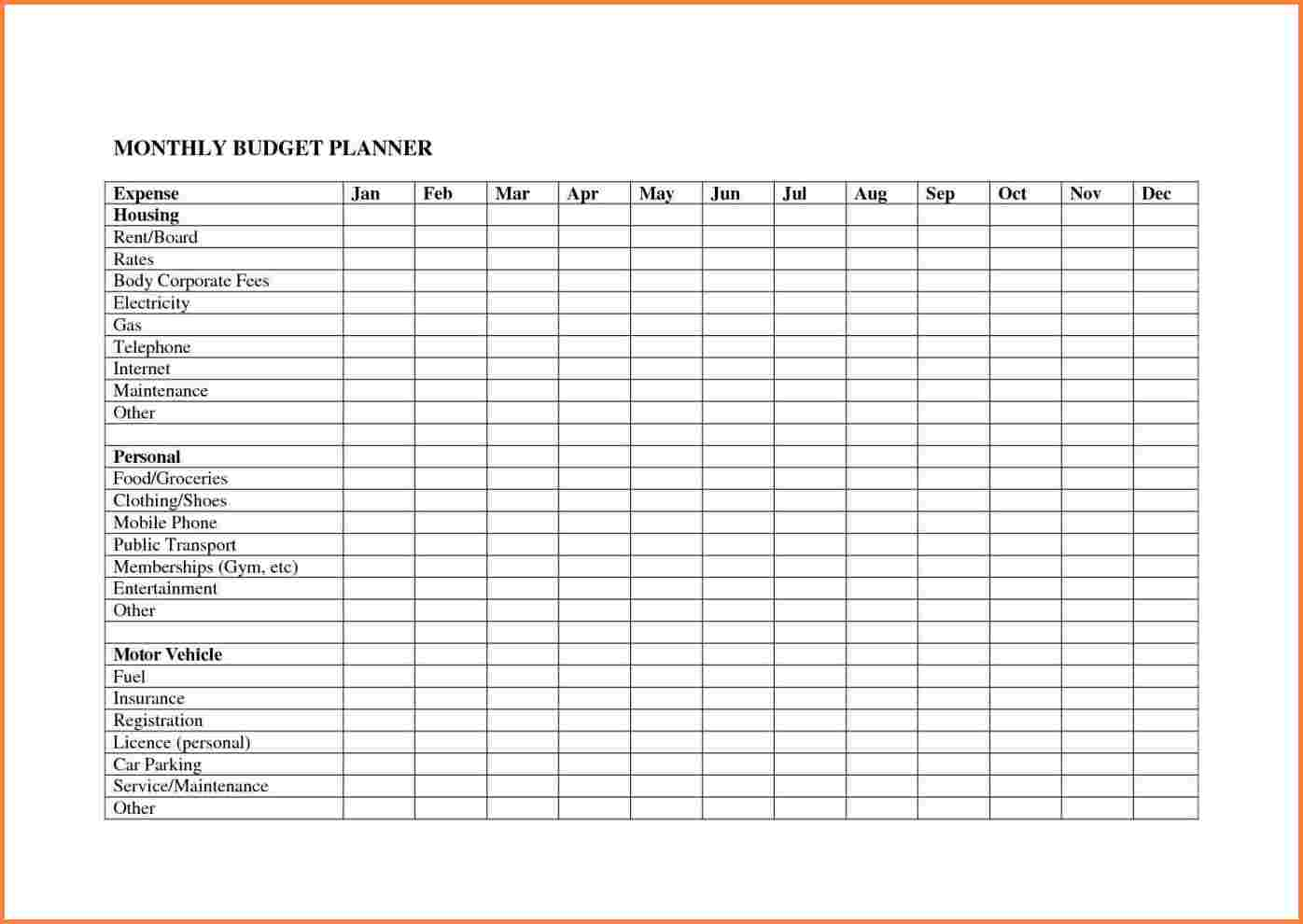 Personal Budget Planner Spreadsheet With Personal Budget Planner Spreadsheet  Resourcesaver