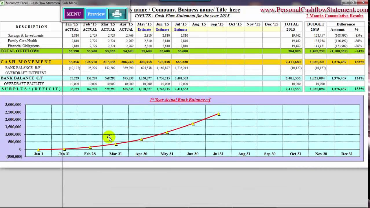 Personal Cash Flow Spreadsheet Template Free db excel com