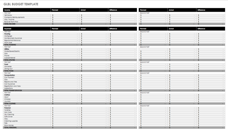 business income and expense tracker template free