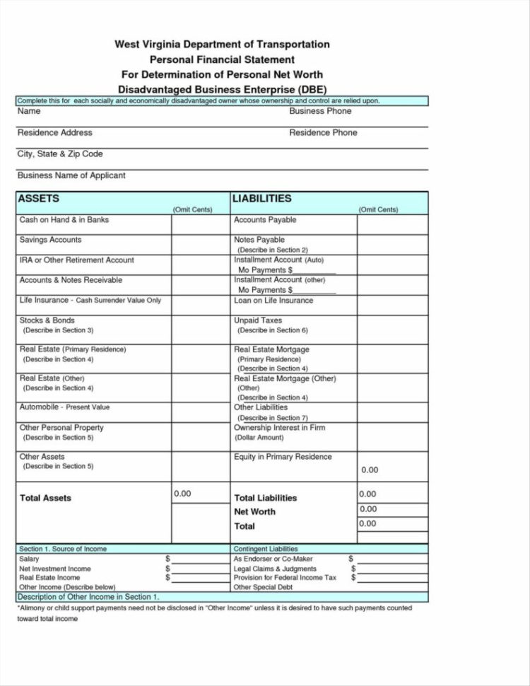 Personal Financial Statement Spreadsheet Intended For Free Business Financial Statement Template And Case Personal