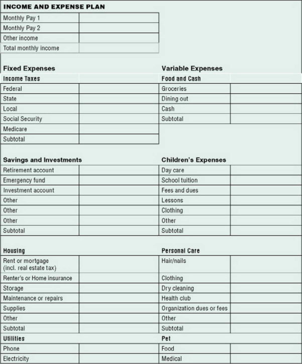 Personal Income And Expenses Spreadsheet Spreadsheet Downloa monthly ...