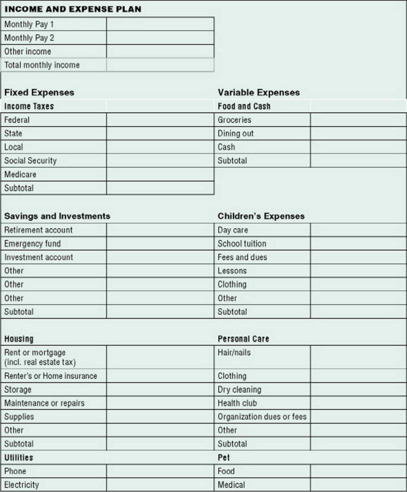 Personal Income And Expenses Spreadsheet — db-excel.com