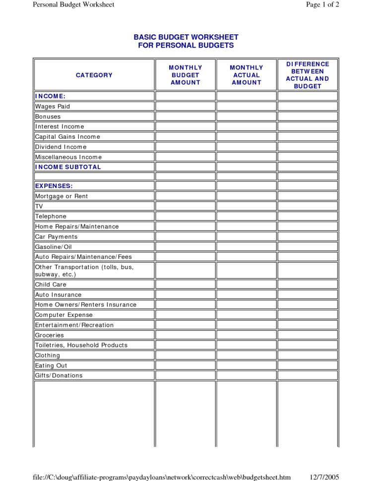 Personal Monthly Budget Spreadsheet For Monthly Bills Template Spreadsheet Personal Budget More Templates