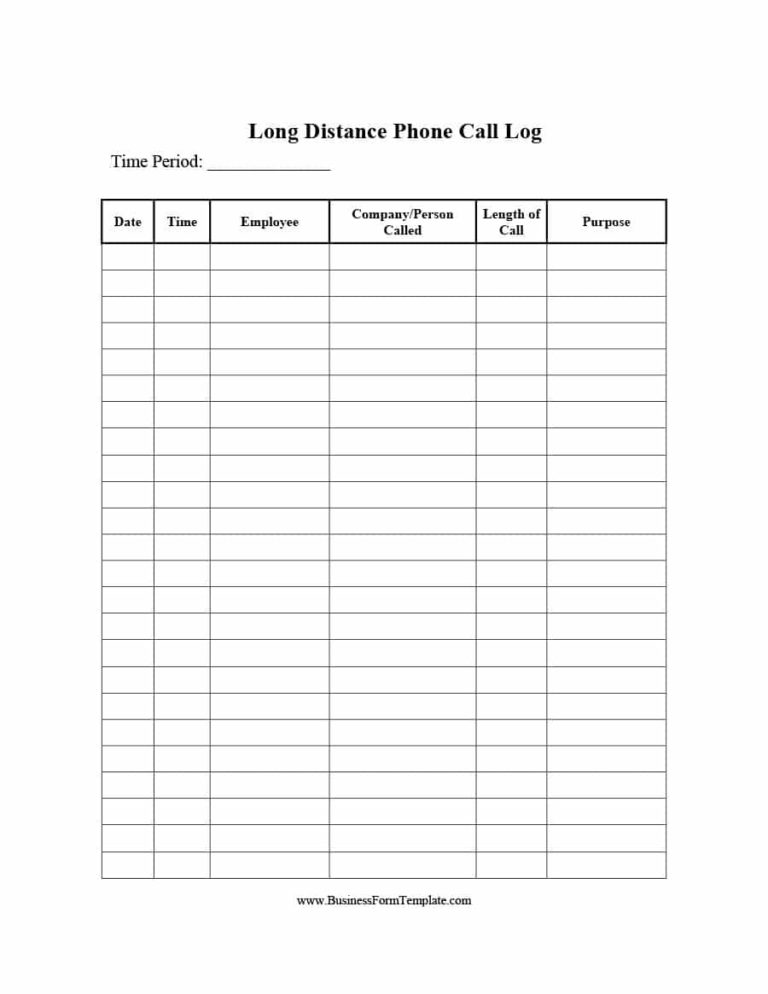 Phone Call Tracking Spreadsheet — db-excel.com