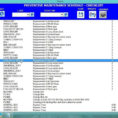 Planned Preventative Maintenance Spreadsheet With 1. Preventive Maintenance Schedule Ui Module Using Excel Vba