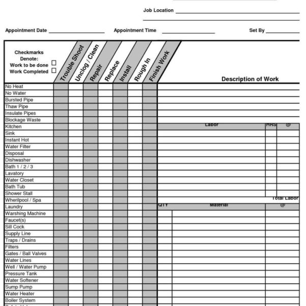 Plumbing Material Spreadsheet in Construction Take Off Spreadsheets ...