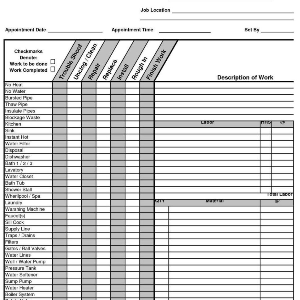 Plumbing Material Spreadsheet In Construction Take Off Spreadsheets Plumbing Estimate Worksheet