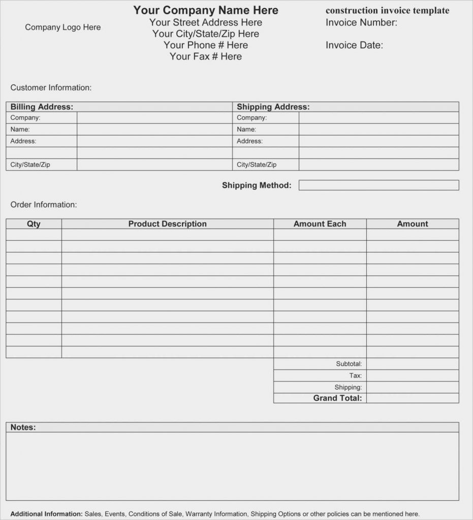 plumbing work order invoice