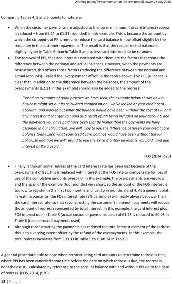 Ppi Interest Calculator Spreadsheet Within The Payment Protection Insurance Compensation Lottery  Pdf