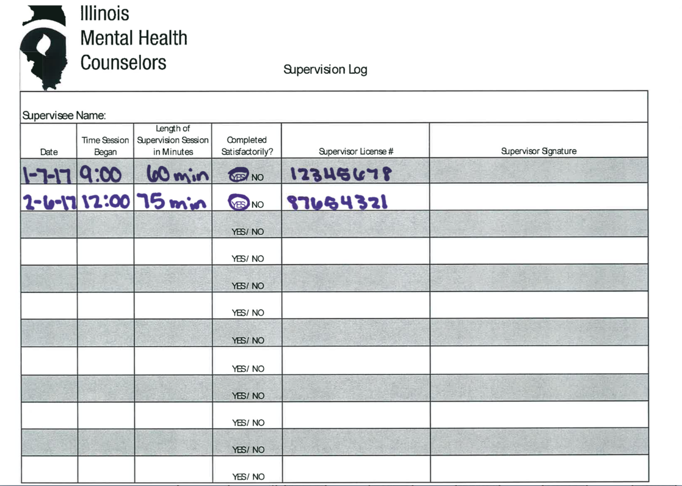 Practicum Hours Tracking Spreadsheets For Imhca  Licensure
