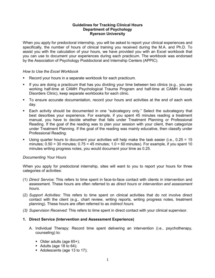 Practicum Hours Tracking Spreadsheets Throughout Guidelines For Tracking Clinical Hours Department Of Psychology Practicum Hours Tracking Spreadsheets Throughout Guidelines For Tracking Clinical Hours Department Of Psychology