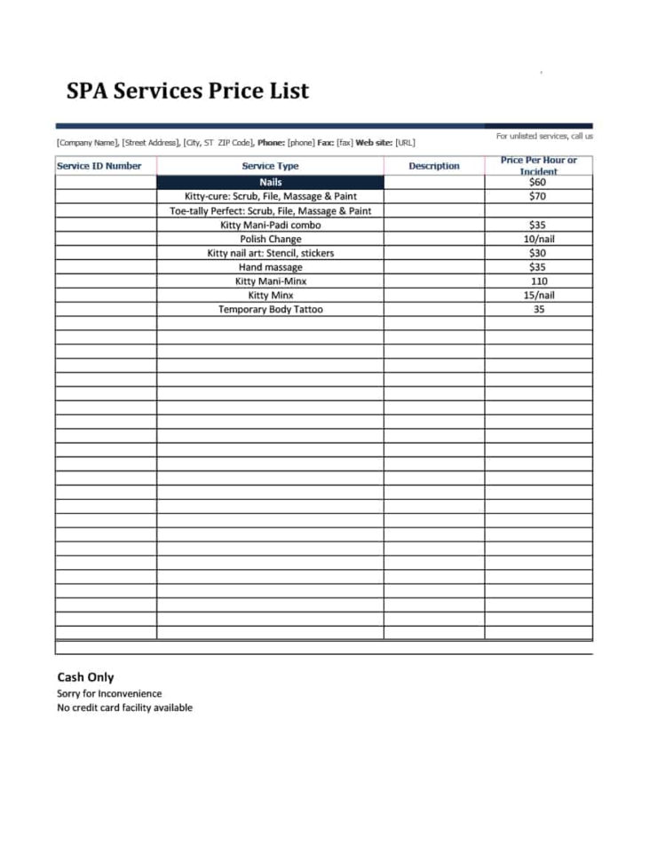 Pricing Spreadsheet Template With Regard To 40 Free Price List Templates Price Sheet Templates  Template Lab