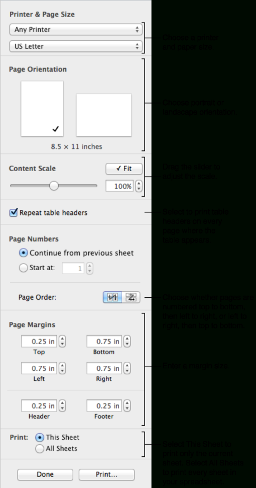Print Spreadsheet Within Print A Spreadsheet, Numbers Help