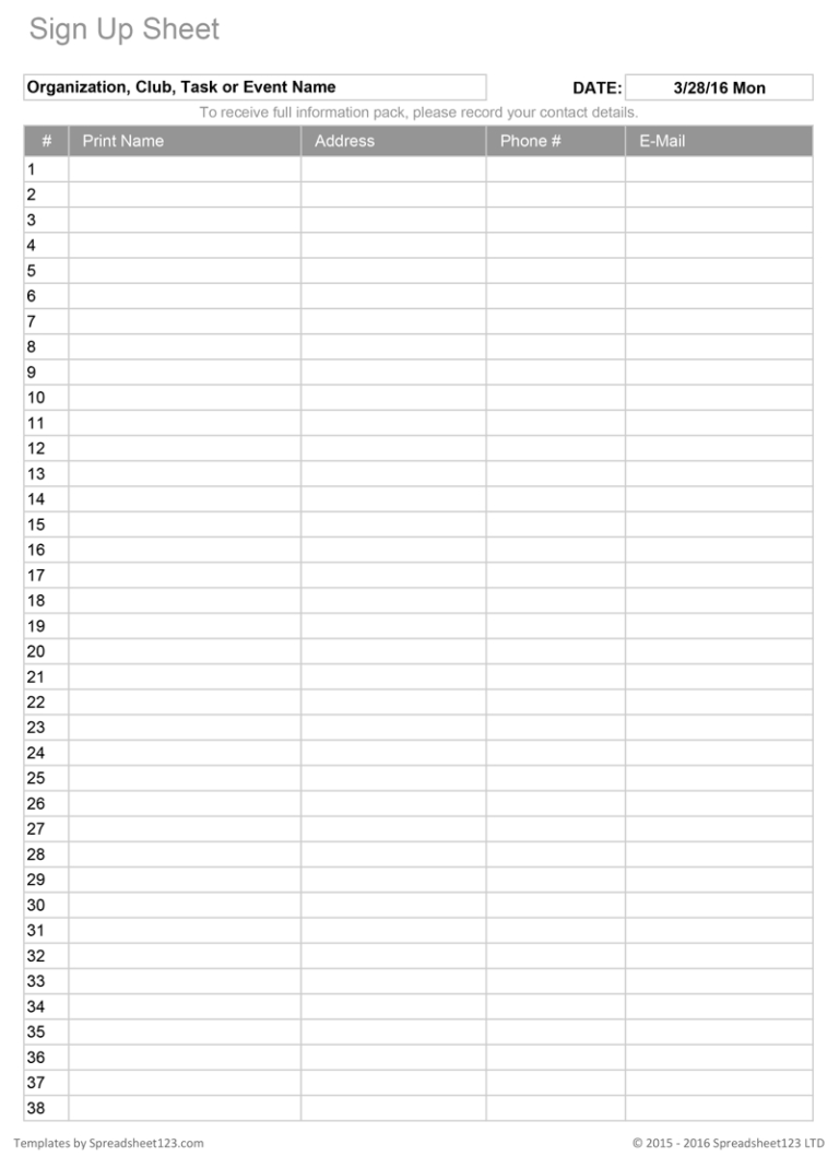 Printable Spreadsheet With Lines — db-excel.com