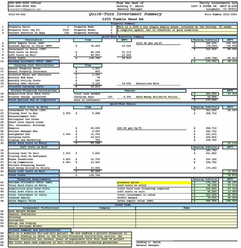 Probate Estate Accounting Template