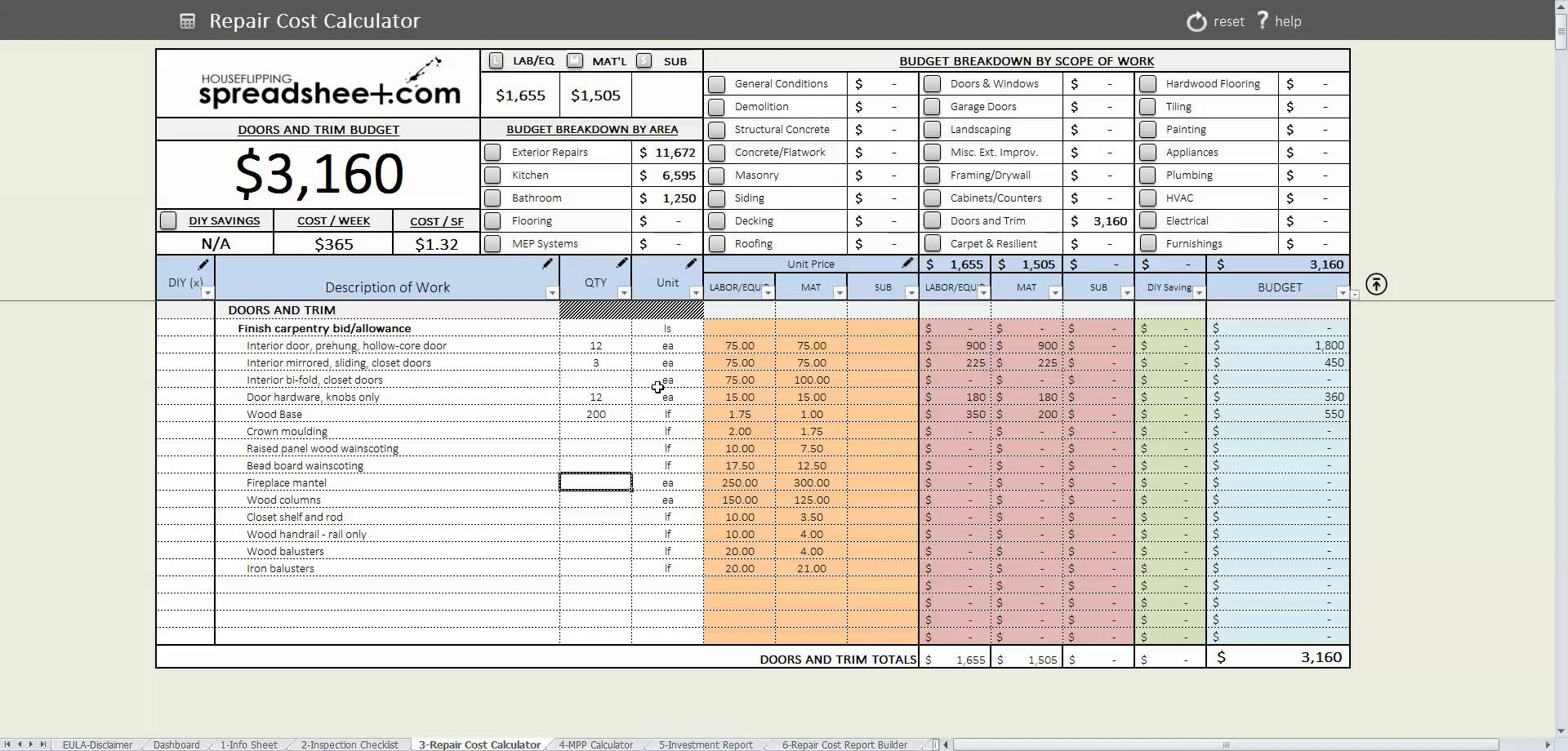 Probate Spreadsheet Db excel