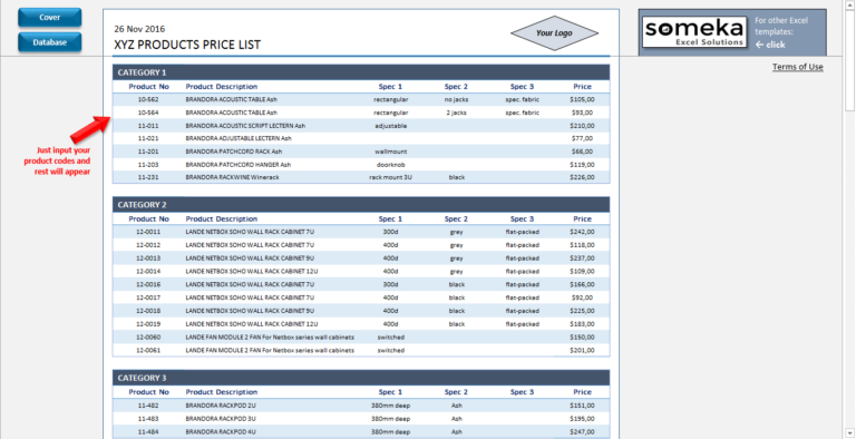 Product Pricing Spreadsheet Templates throughout Price List Template In