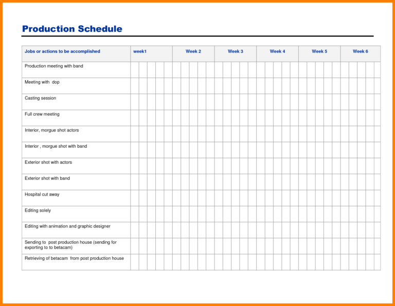 Production Schedule Spreadsheet Template with regard to 12+ Job Shop ...