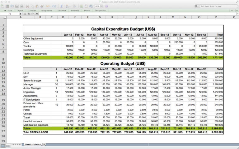 Productivity Spreadsheet — Db 8522