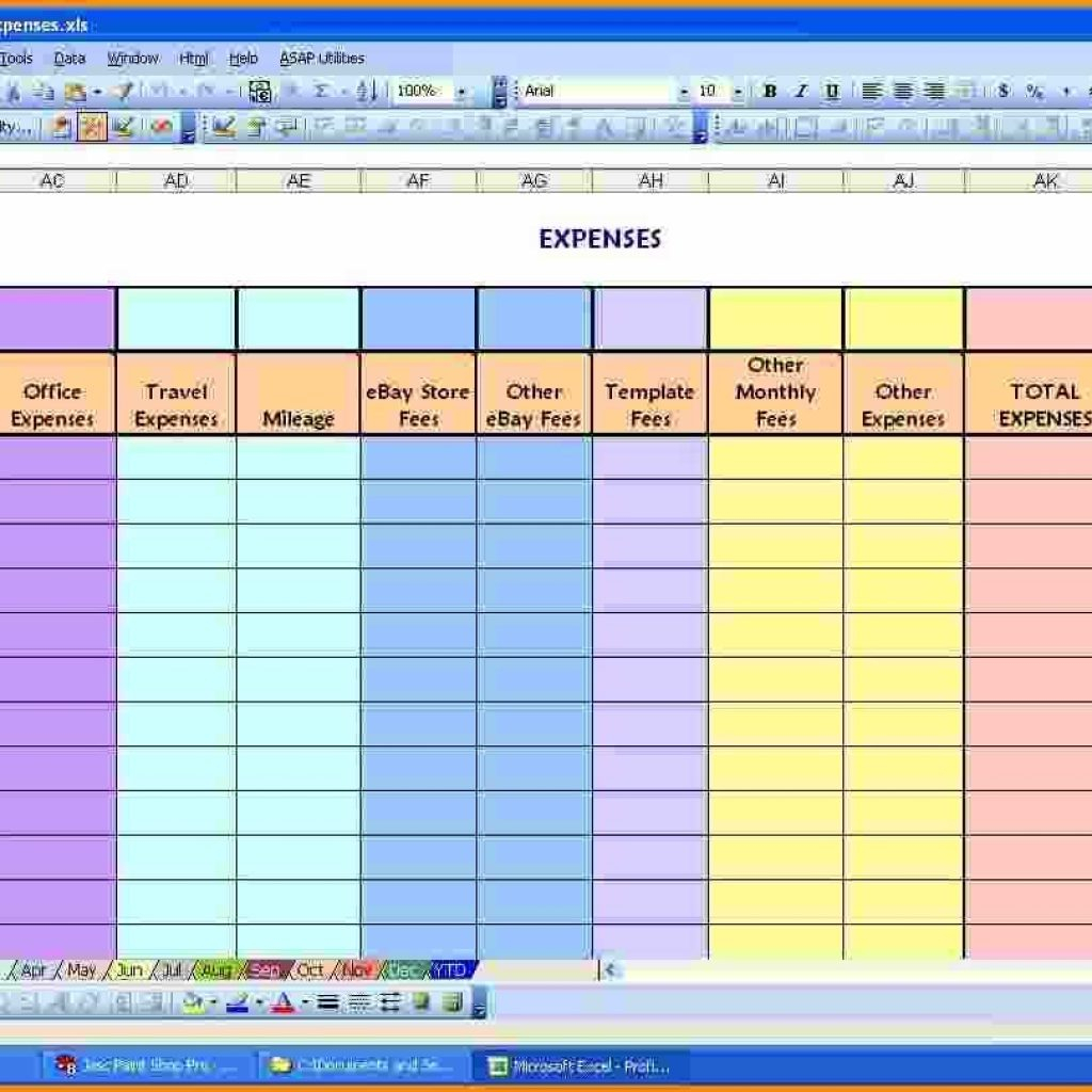 Professional Spreadsheet Intended For 4+ Monthly Expenses Spreadsheet  Professional Email For Monthly