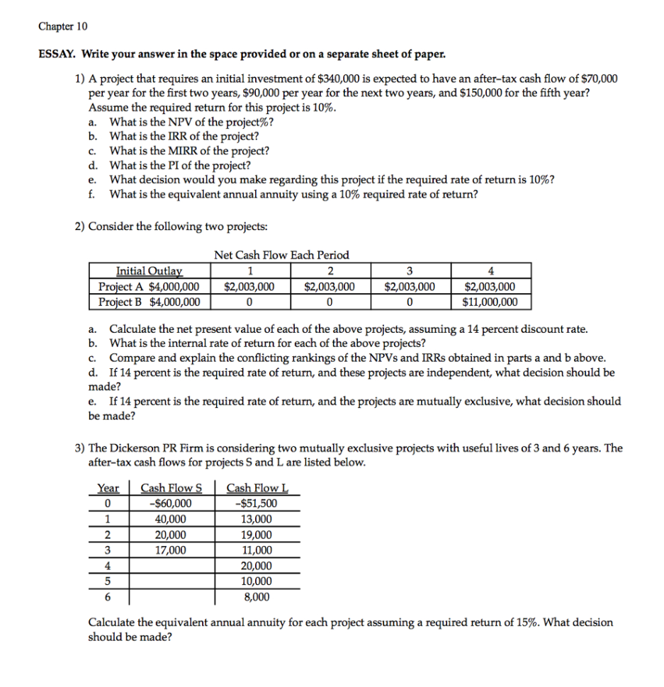 Project Cash Flow Spreadsheet Within Solved: Write Your Answer In The Space Provided Or On A Se Project Cash Flow Spreadsheet Within Solved: Write Your Answer In The Space Provided Or On A Se