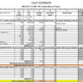 Project Cost Estimate Spreadsheet In Construction Cost Estimate Sheet Within Free Project Cost Estimate