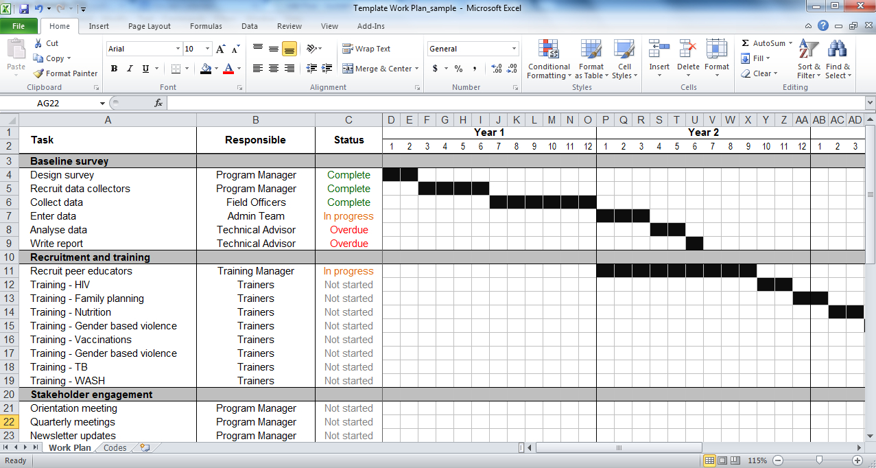 project management template excel free