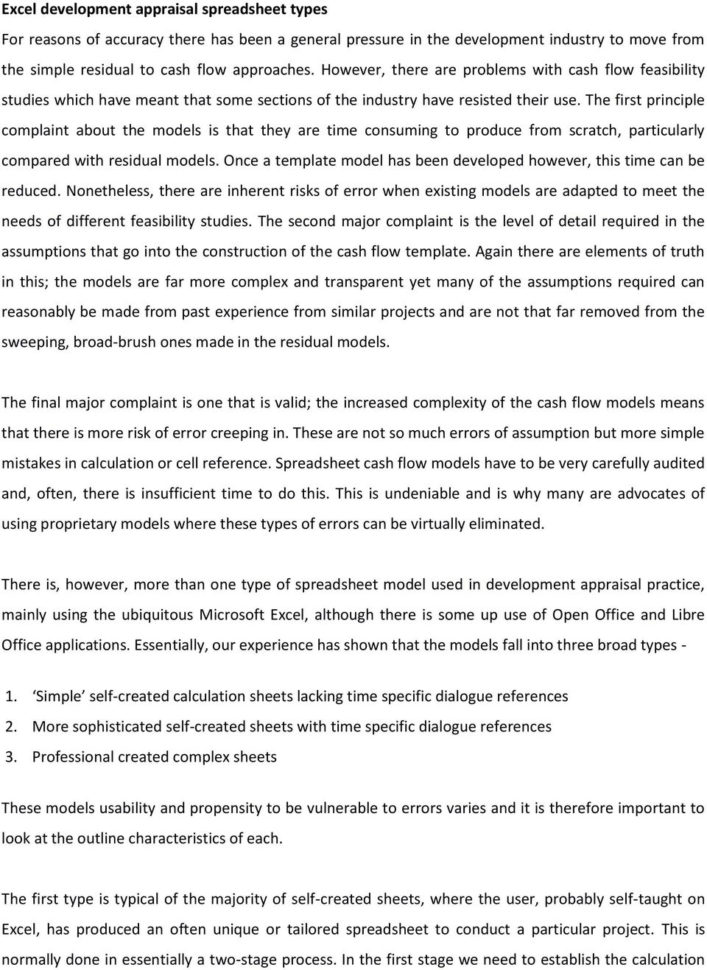 Property Development Appraisal Spreadsheet Throughout An Evaluation Of Real Estate Development Feasibility Software
