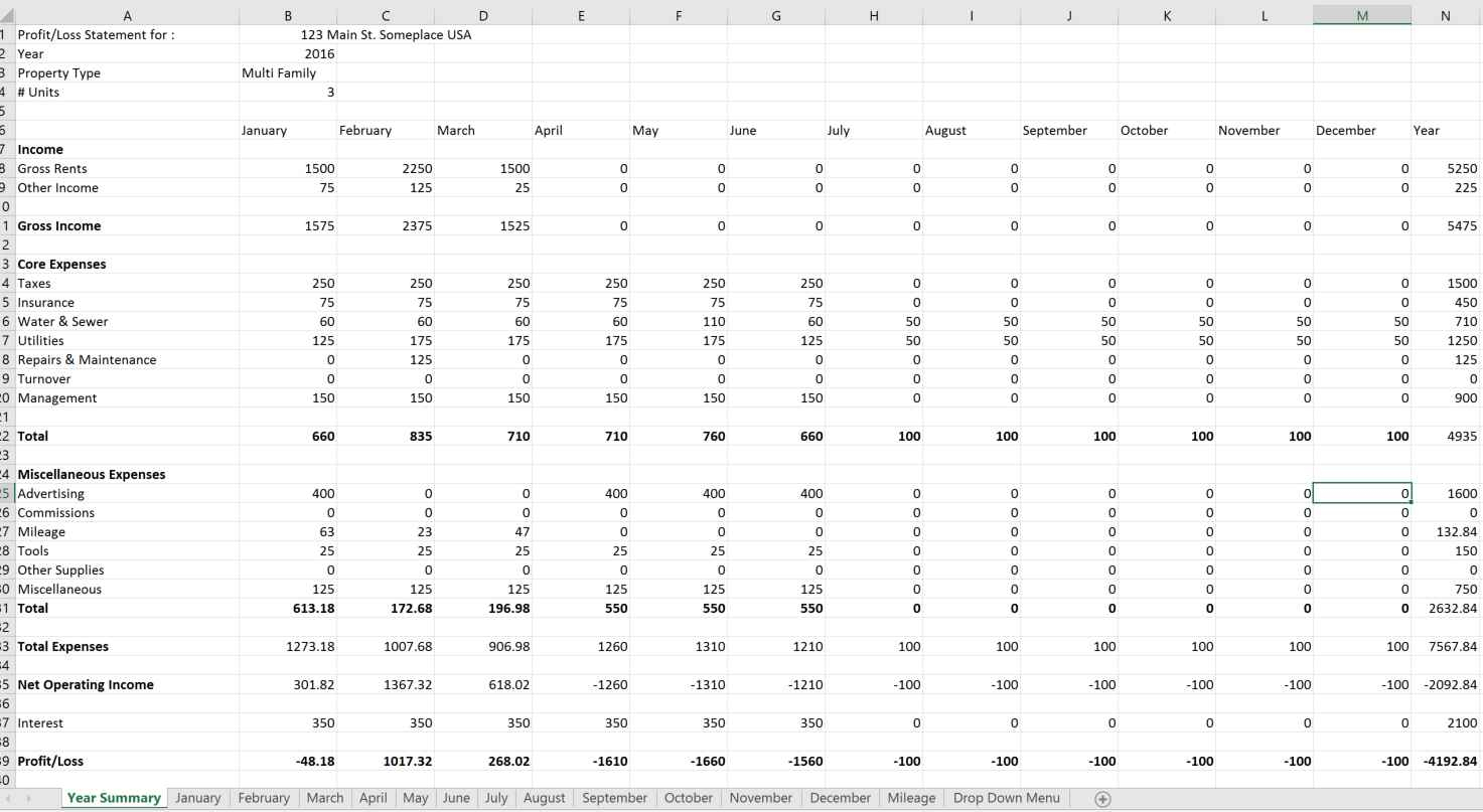Property Management Excel Spreadsheet Free Pertaining To The Great