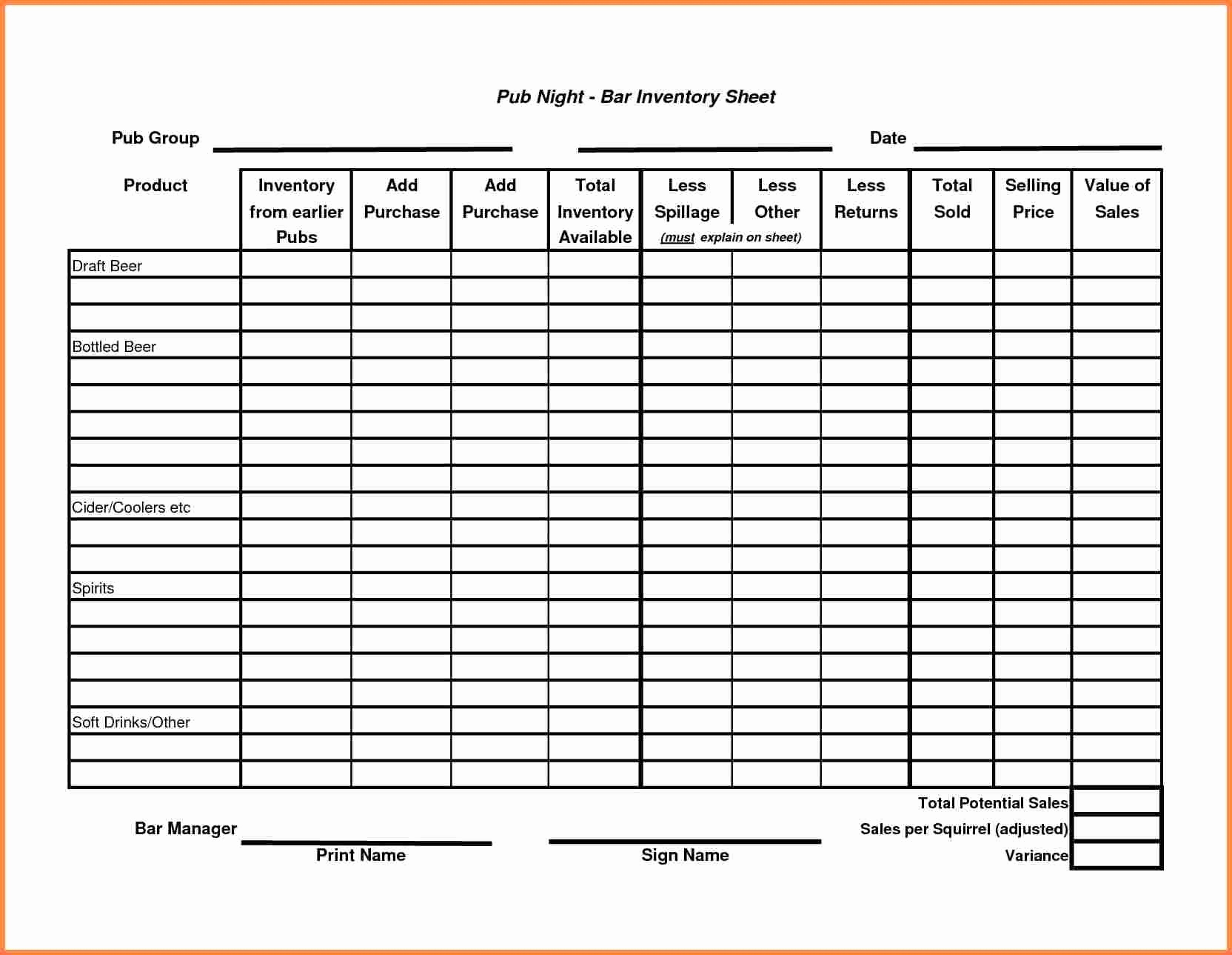 Pub Accounts Spreadsheet Within Beverage Inventory Spreadsheet Full Size Of Example Bar