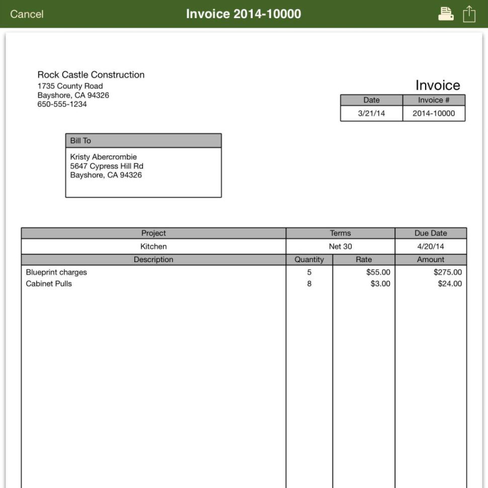 Quickbooks Export Invoice Template