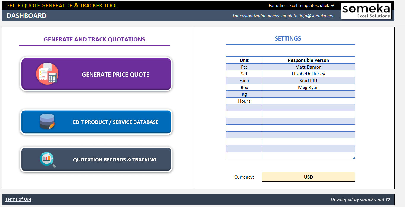 Quote Tracking Excel Spreadsheet Regarding Price Quote Generator And Tracker Business Excel Spreadsheet  Etsy