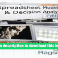 Ragsdale Spreadsheet Modeling Intended For Download]Cliff Ragsdale Spreadsheet Modeling Decision Analysis