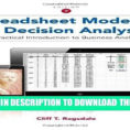 Ragsdale Spreadsheet Modeling Intended For Pdf] Spreadsheet Modeling And Decision Analysis: A Practical