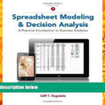 Ragsdale Spreadsheet Modeling Pertaining To Pdf Spreadsheet Modeling And Decision Analysis: A Practical