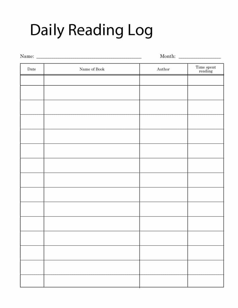 Reading Log Spreadsheet For 47 Printable Reading Log Templates For Kids Middle School Adults 