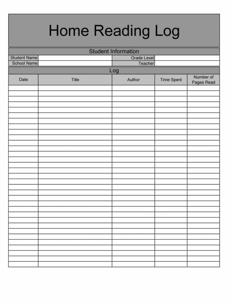 Reading Log Spreadsheet In 47 Printable Reading Log Templates For Kids, Middle School  Adults