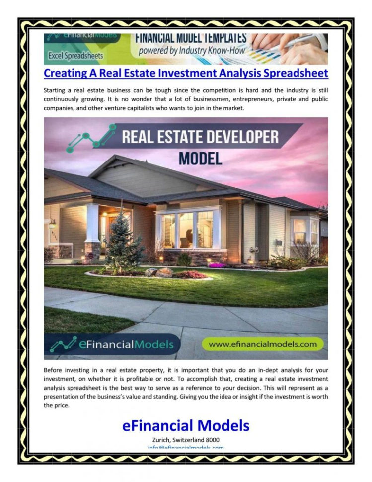 Real Estate Development Analysis Spreadsheet With Regard To Real Estate Spreadsheet Analysis Commercial Market Rental Excel