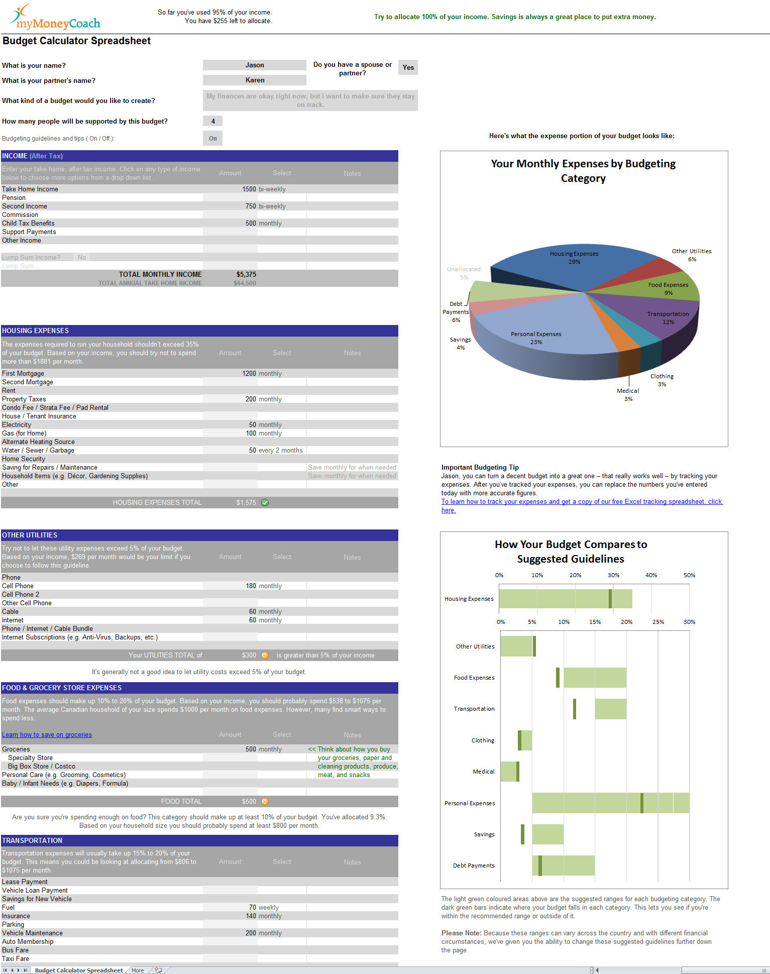 Receipt Tracking Spreadsheet inside Expense Tracking Spreadsheet